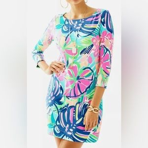 Lilly Pulitzer Sophie UPF 50 Exotic Garden Print Jersey Tunic Shirt Dress S 🌴💖